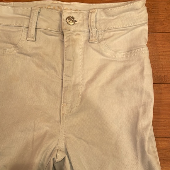 American eagle Outfitters stretch white jeans sz 0 short petite distressed - Picture 5 of 16